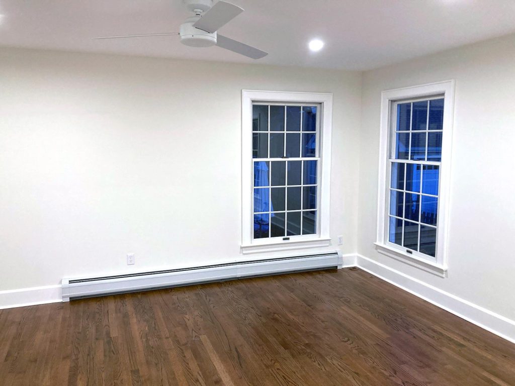 A recently completed family room remodel by White Maple Construction